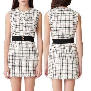 Maje NWT Rianey belted tweed mini dress sz 36